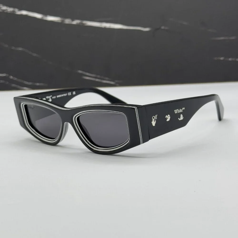 NEW OFF-WHITE SUNGLASSES, BLACK WHITE CAT EYE SUNGLASSES OFF-WHITE ANDY